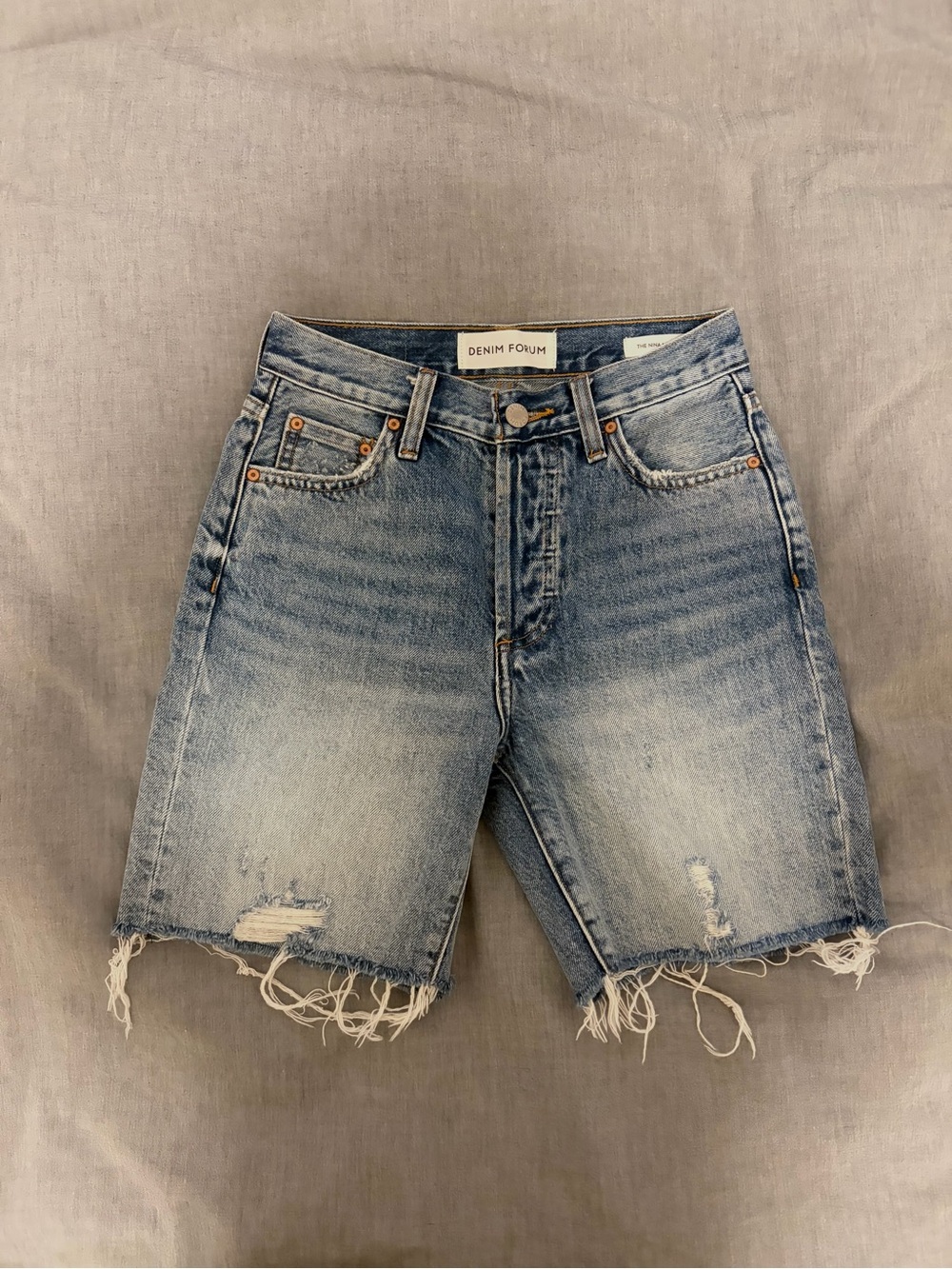 Aritzia (Denim Forum) Nina Midi Denim Shorts